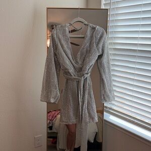 Hello Molly Shimmering Silver Robe